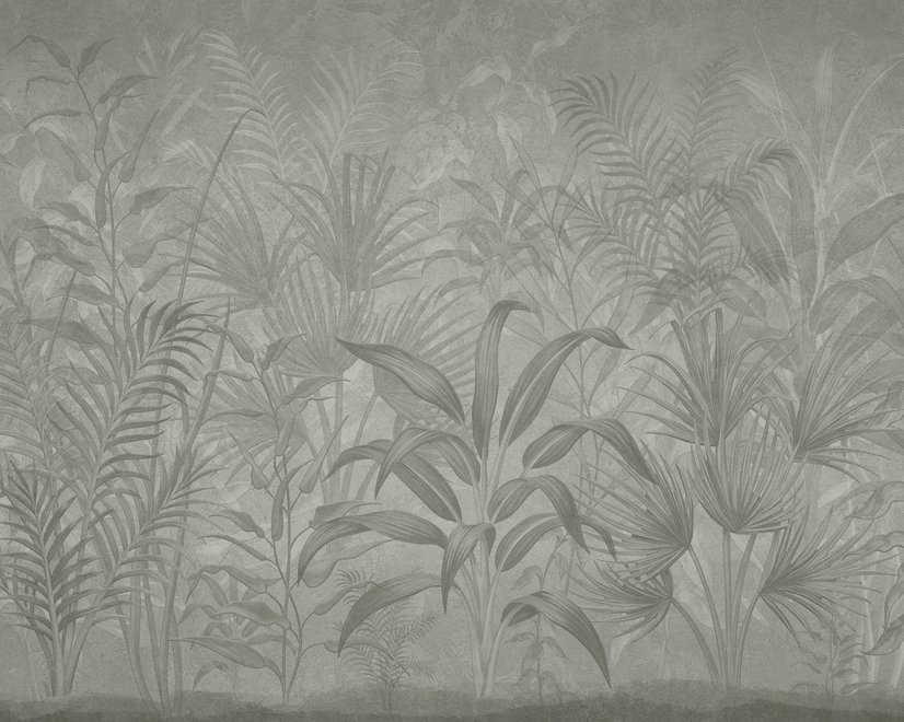 Papier Peint Panoramique Botanique Tropical Monochrome
