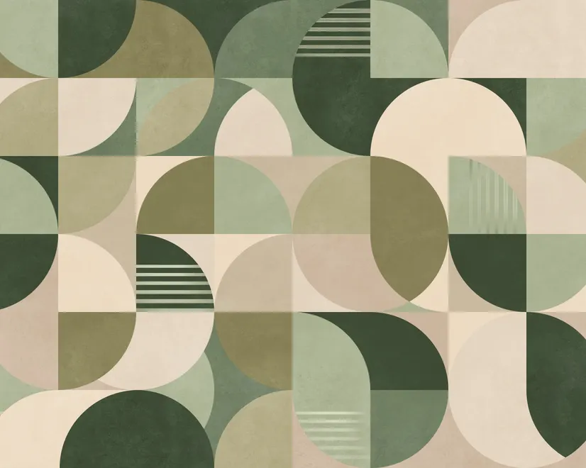 Retro Abstract Geometric Shapes Wallpaper Mural