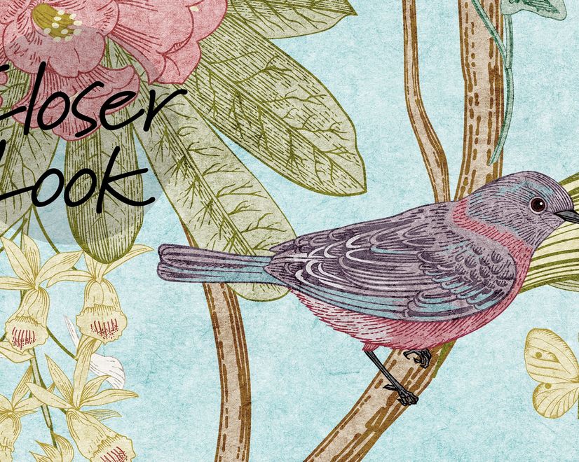 Colorful Chinoiserie Floral Wallpaper Mural