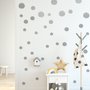 Silberne Polka Dots Wandtattoo