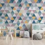 Geometric Style Colorful Triangle Wallpaper Mural