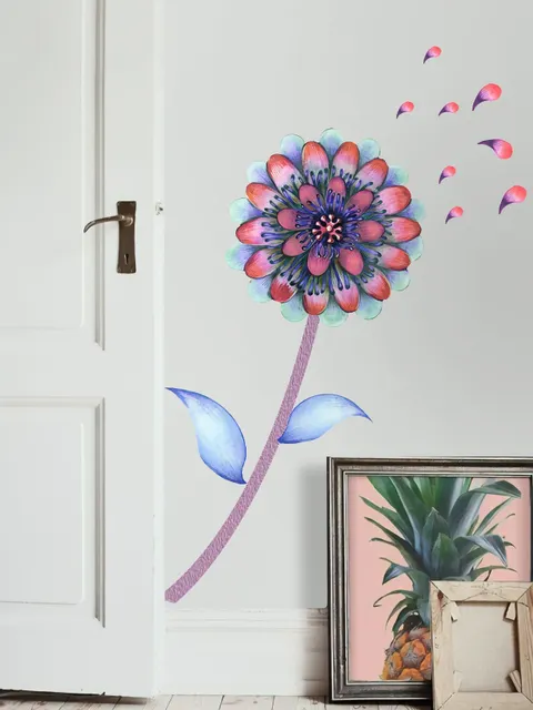Watercolor Colorful Dahlia Florals Wall Decal Sticker