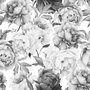Dunkle Blumen Charcoal Rosen Fototapete