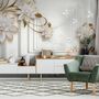 Lily Floral with Abstract Corridor Wallpaper Mural