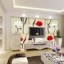 Vintage Red White Floral Wallpaper Mural
