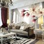 Magnolia Blossom with Column Wallpaper Mural