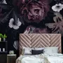 Dark Floral Claret Peony Floral Wallpaper Mural