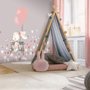 Lapin mignon avec des ballons roses et des petites fleurs Stickers muraux