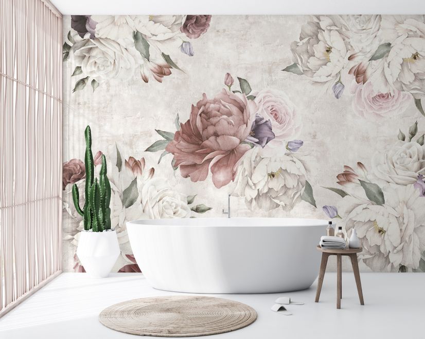 Soft Peony Floral Wallpaper Mural