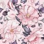 Fototapete mit Aquarell-Rosa-Blumenmuster