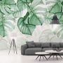 Papier peint feuilles tropicales vert clair