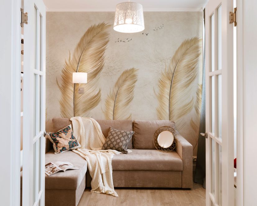Brown Feather Wallpaper Mural