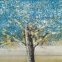  Papier peint panoramique style aquarelle arbre bleu 