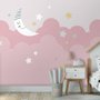 Papier peint panoramique de la lune et du ciel en forme de dessin animé