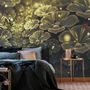 Dark Floral of Yellow Light Wallpaper Mural
