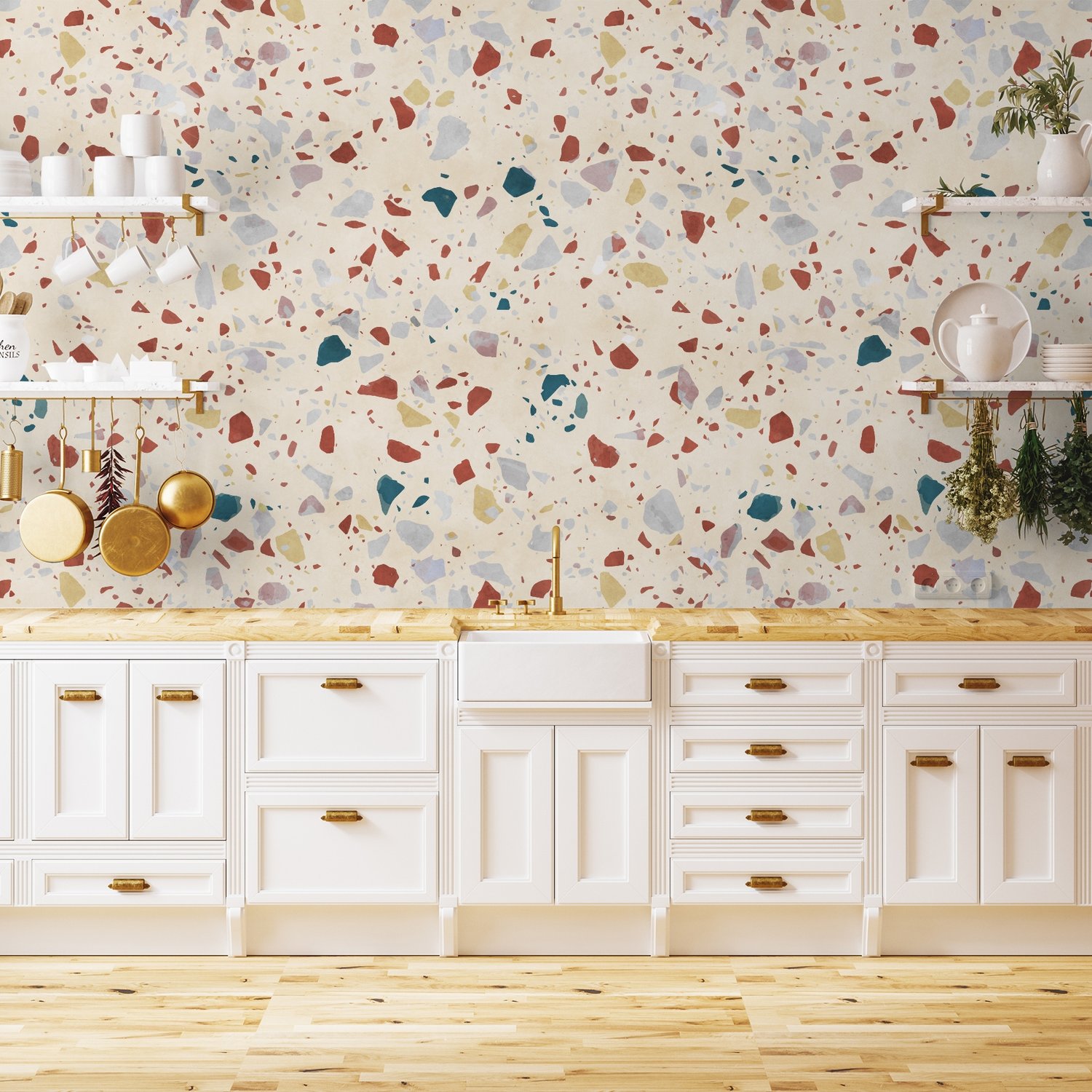 Soft Terrazzo Wallpaper Mural - Peel and Stick