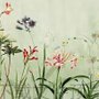Papier peint panoramique de plantes et de fleurs colorées