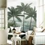 Misty Tropical Forest with Lake Wallpaper Mural