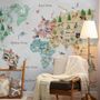 Kids Watercolor World Map Wallpaper Mural