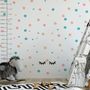 Pink Blue Colorful Doodle Polka Dots Wall Decal Sticker