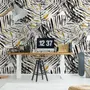 Watercolor Palm Leaf Pattern Wallpaper Mural