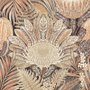 Vintage Terracotta Tropical Flowers and Leaves Wallpaper Mural