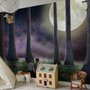 3D-Look Mondlandschaft mit süßer Kinder-Fototapete