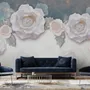 Vintage White Rose Floral Wallpaper Mural