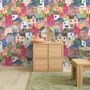 Kids Watercolor Cute Town House Wallpaper Mural