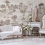 Vintage Monochrome Jouy Stil Landschaft Fototapete