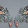3D Embossed Look Dark Wing Wallpaper Mural