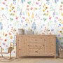 Aquarell Bunte Botanische Wildblumen Fototapete
