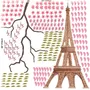 Paris Eiffel Tower with Cherry Blossom Wall Decal Sticker