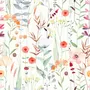 Watercolor Colorful Wildflower Garden Wallpaper Mural