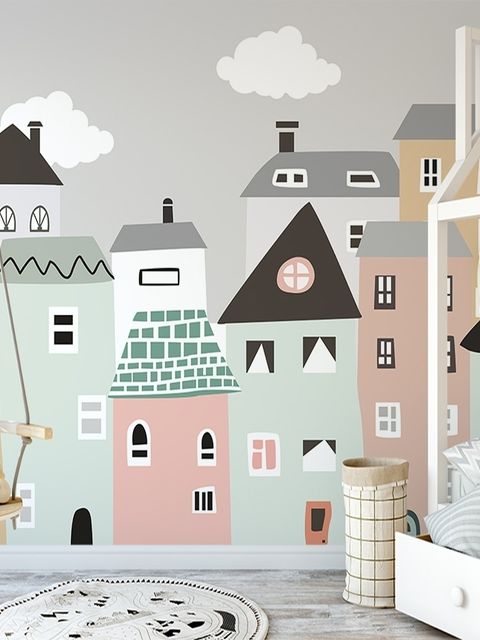 Kinder Fototapete Kleines Scandi Haus