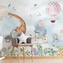 Kids Cycling Riding Cute Animals Wallpaper Mural