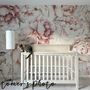 Nursery Pastel Peony Watercolor Floral For Girls Wallpaper Mural