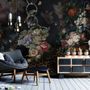 Dark Dutch Floral Bouquet with Birds Wallpaper Mural