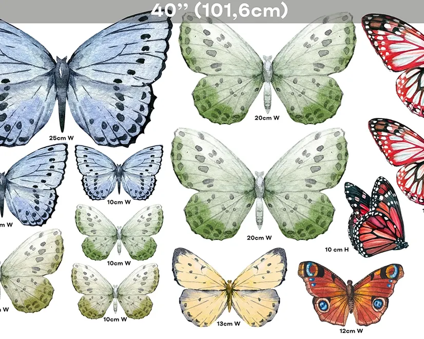 Colorful Butterflies Wall Decal Sticker