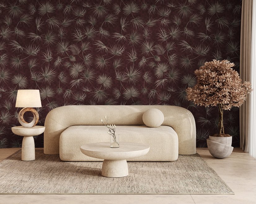Tropical Palm Leaf and Birds Wallpaper Mural