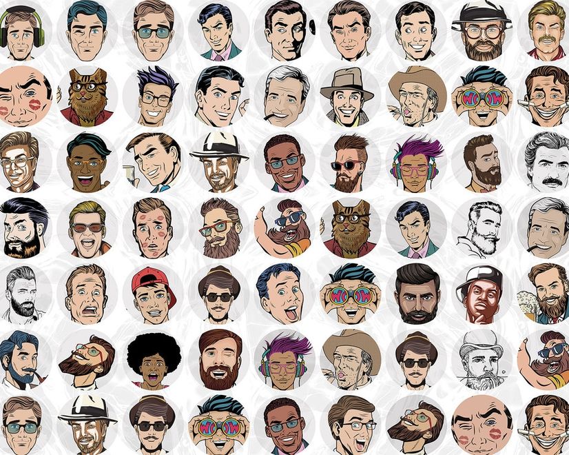 Men Face Pop Art Wallpaper Mural
