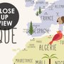  Carte éducatif en Français - Papier peint carte du monde éducative avec animaux pour enfants et bébé
