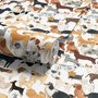 Zoomie kids wallpaper with painted dog breeds in tan, brown, black and grey on white