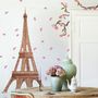 Paris Eiffel Tower with Cherry Blossom Wall Decal Sticker