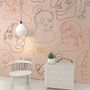 Abstract Pink Faces Wallpaper Mural