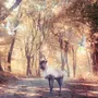 Watercolor Forest and Elk Wallpaper Mural