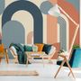 Papier peint panoramique géométrique avec des formes