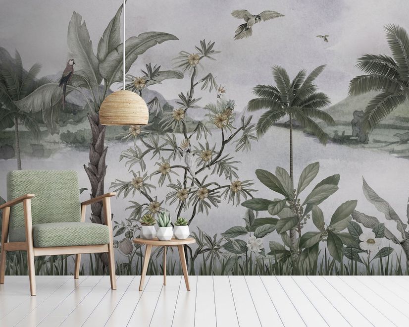 Tropical River Landscape Wallpaper Mural