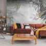 Monochrome Grunge Leaf with Splash Wallpaper Mural