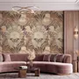 Vintage Terracotta Tropical Flowers and Leaves Wallpaper Mural